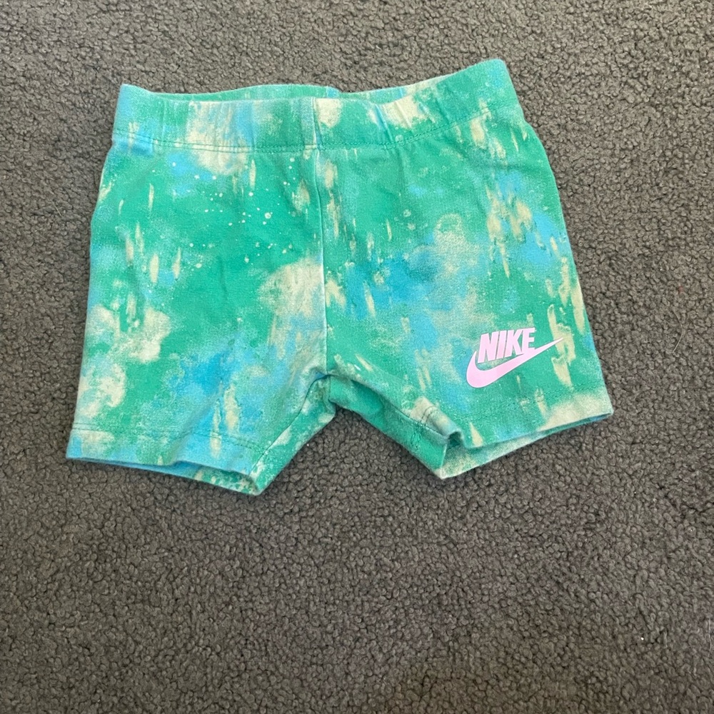 Nike Kids Green and Blue Patterned Shorts